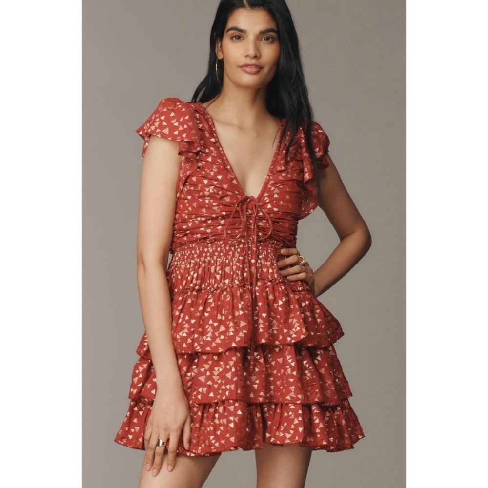 ANTHROPOLOGIE Ruffled Mini Dress